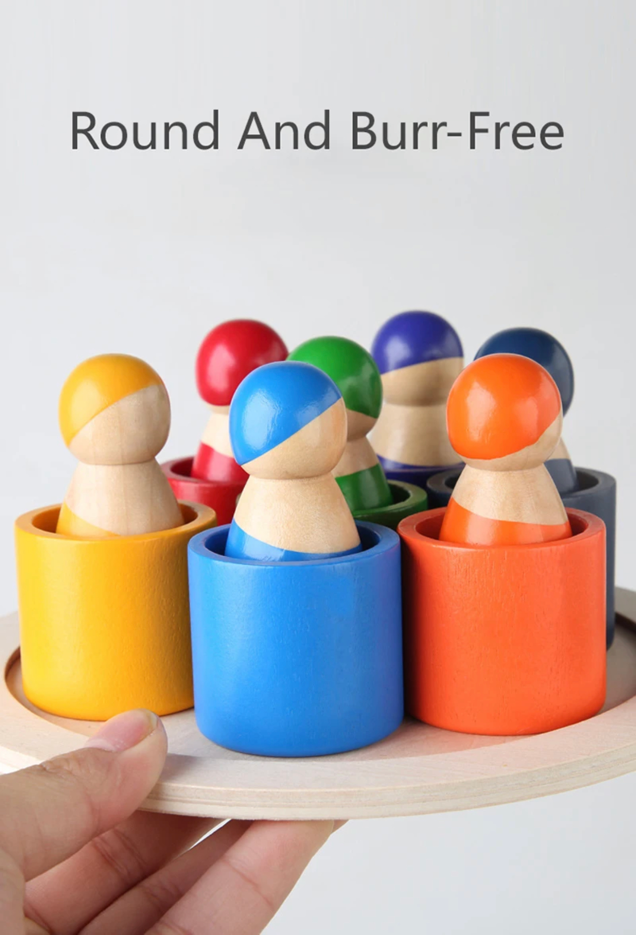 Montessori fából készült szivárvány emberek