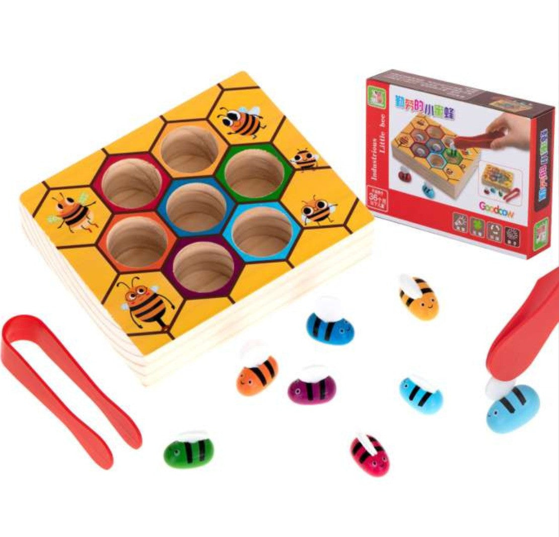 Montessori méh méhsejt oktató fa játék