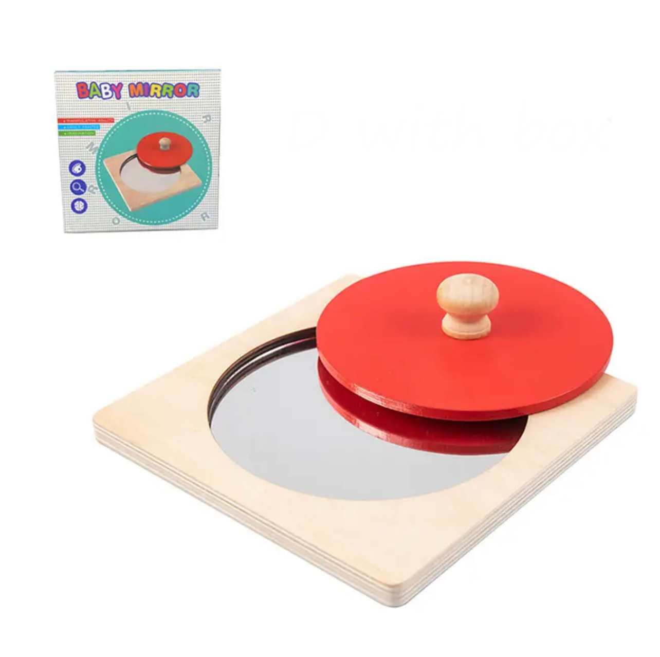 Montessori fa piros tükör baba puzzle