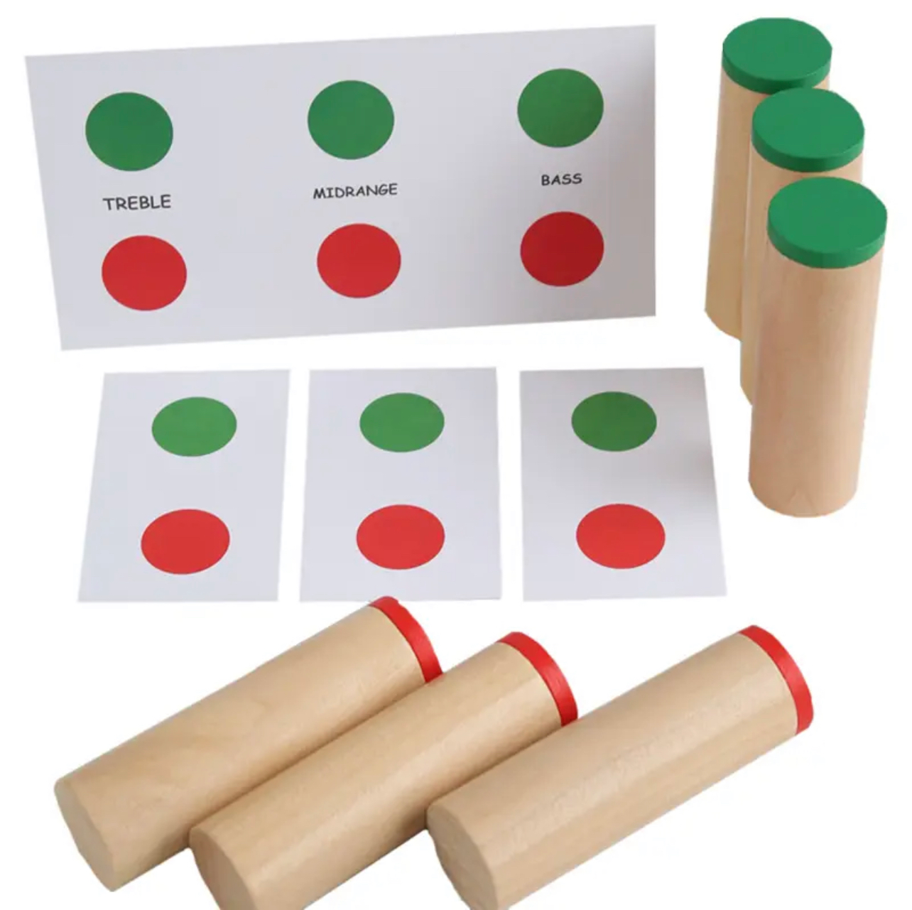 Montessori fából készült hang hengerek