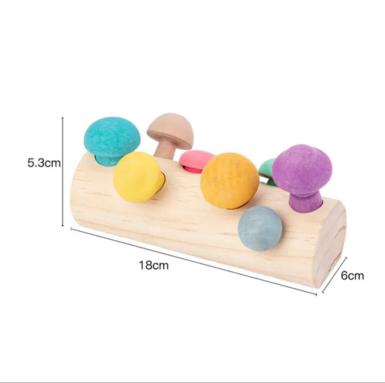 Montessori fa gomba puzzle játék – színek és formák tanulása