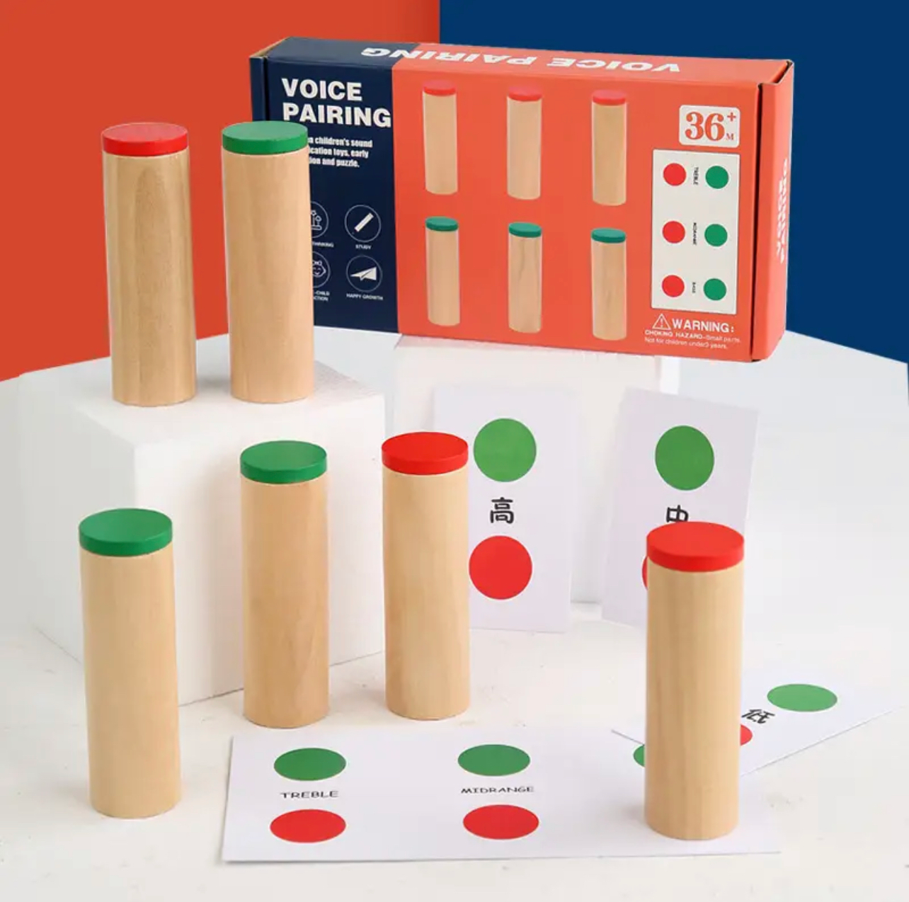 Montessori fából készült hang hengerek