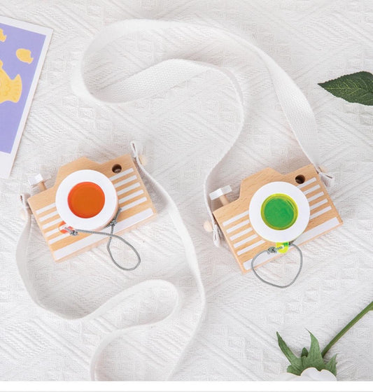 Kaleidoszkóp fényképezőgép fa játék