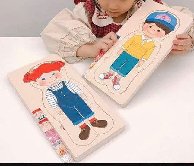 Emberi test Montessori kirakó játék