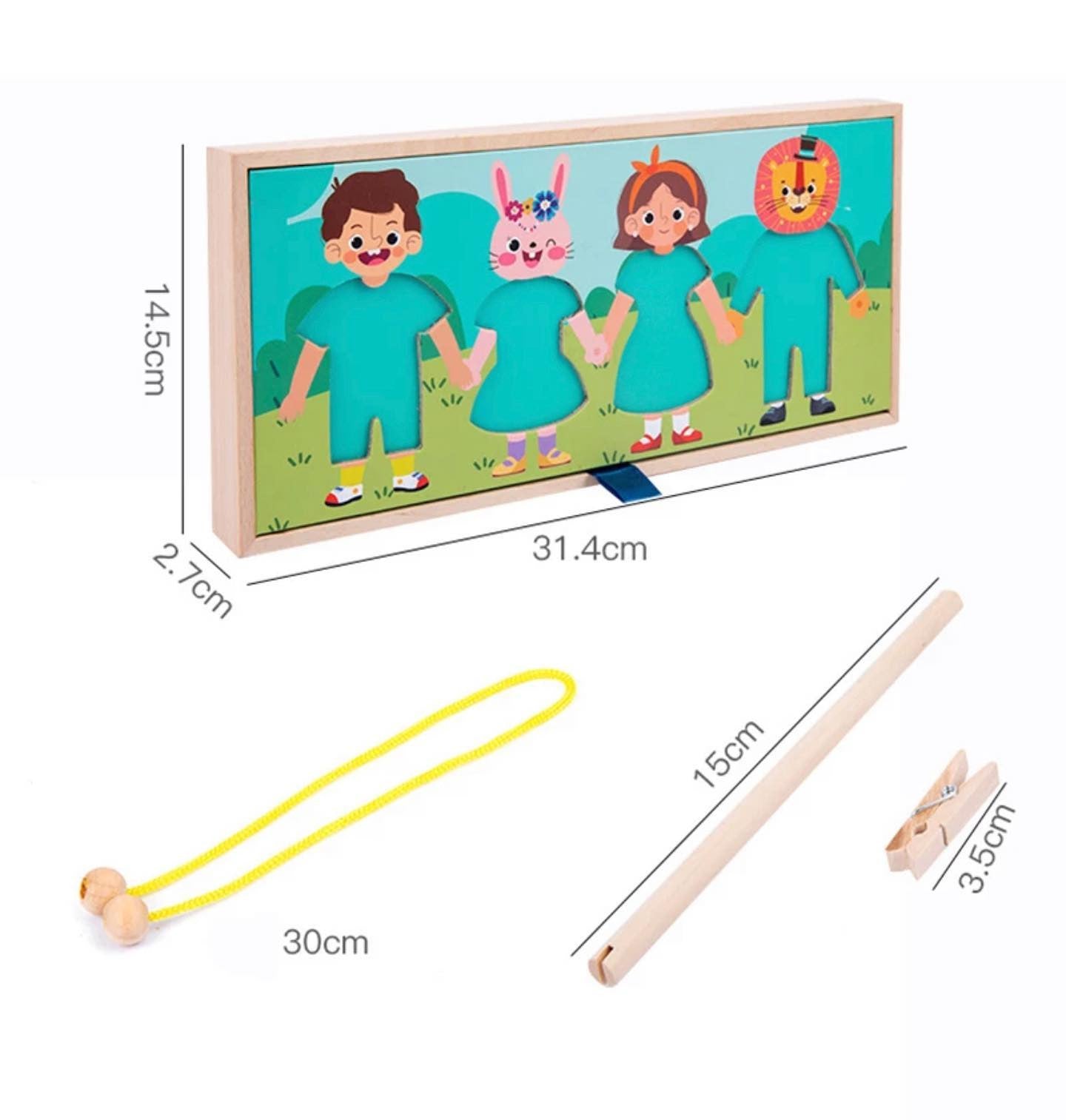 Ruhaszárító akasztós fa játék