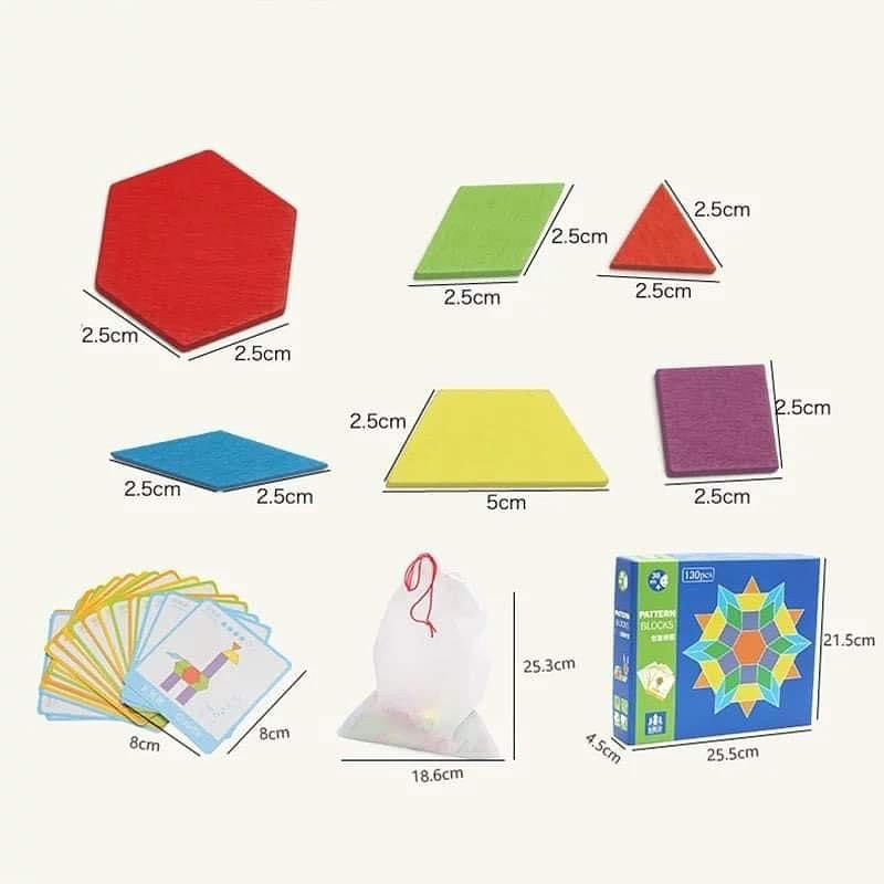 Montessori geometriai fa kirakós játék (130db)