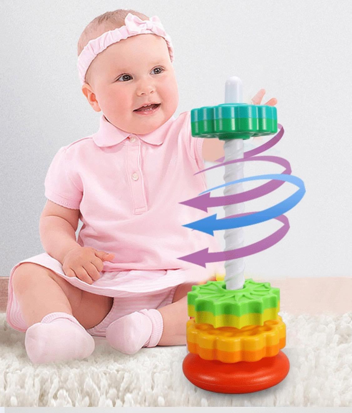 Forgatós Montessori torony fejlesztő baba játék