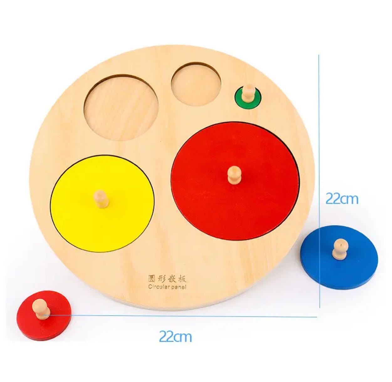 Montessori fából készült geometria puzzle (Négyzet és Kör )