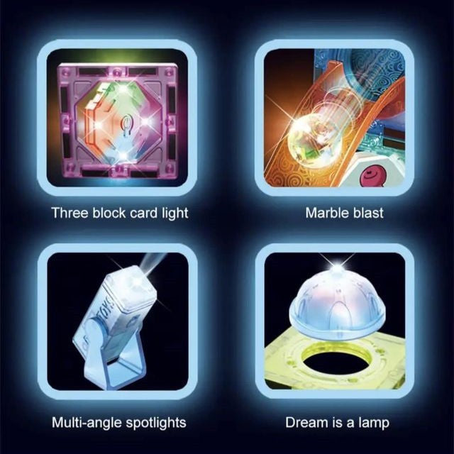 STEM Mágneses golyó palya világító épító keszlet (142db)