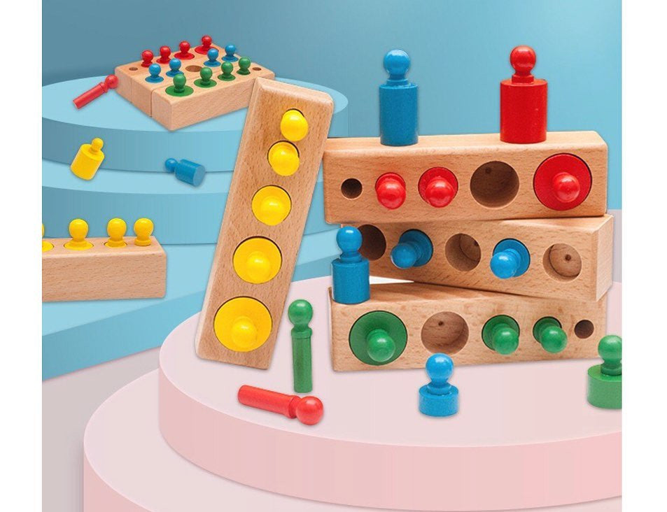 Montessori fa henger súlyok-Színes