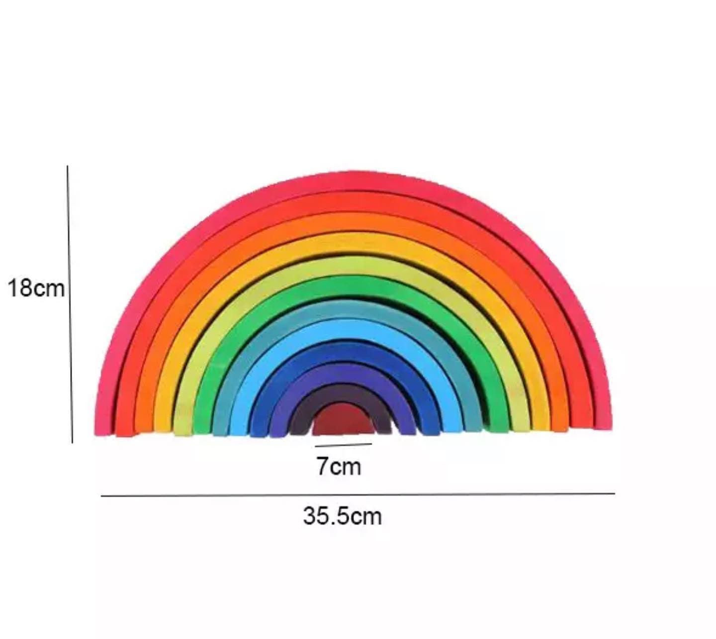 Montessori fából készült szivárvány nagy építő játék XL 12 db