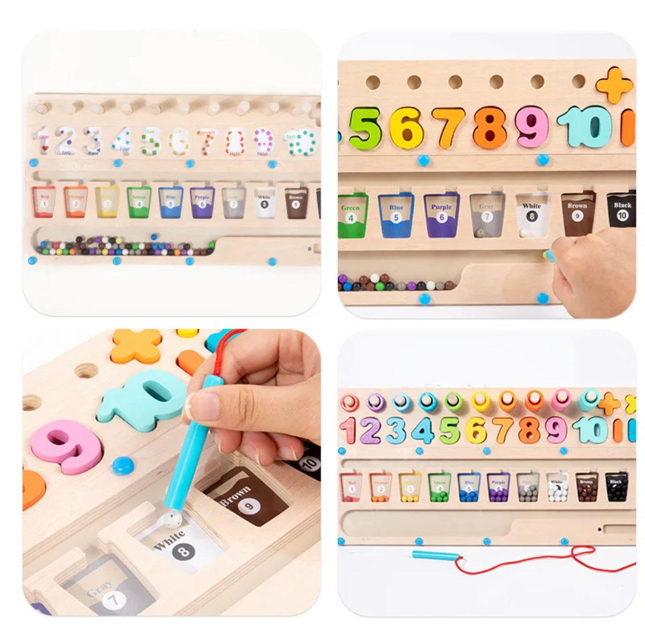 Fából készült matematikai és színes mágneses tábla