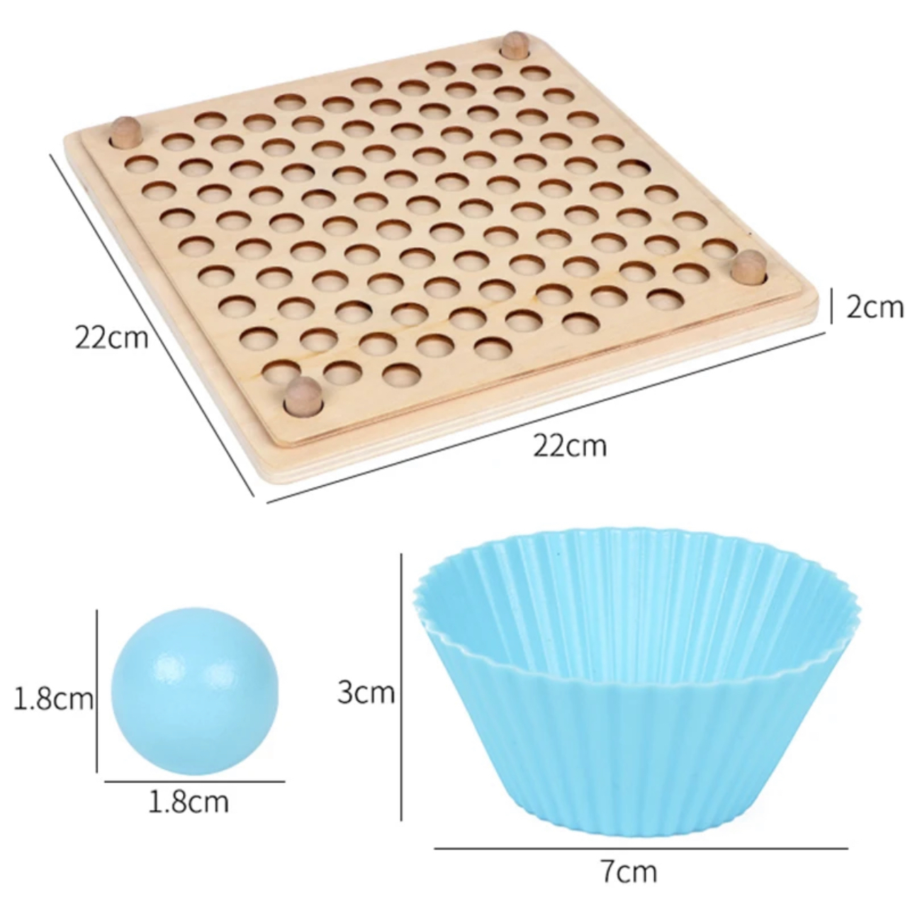 Montessori szivárvány színű gyöngyök mozaik oktató játék- BEAD HOLDER