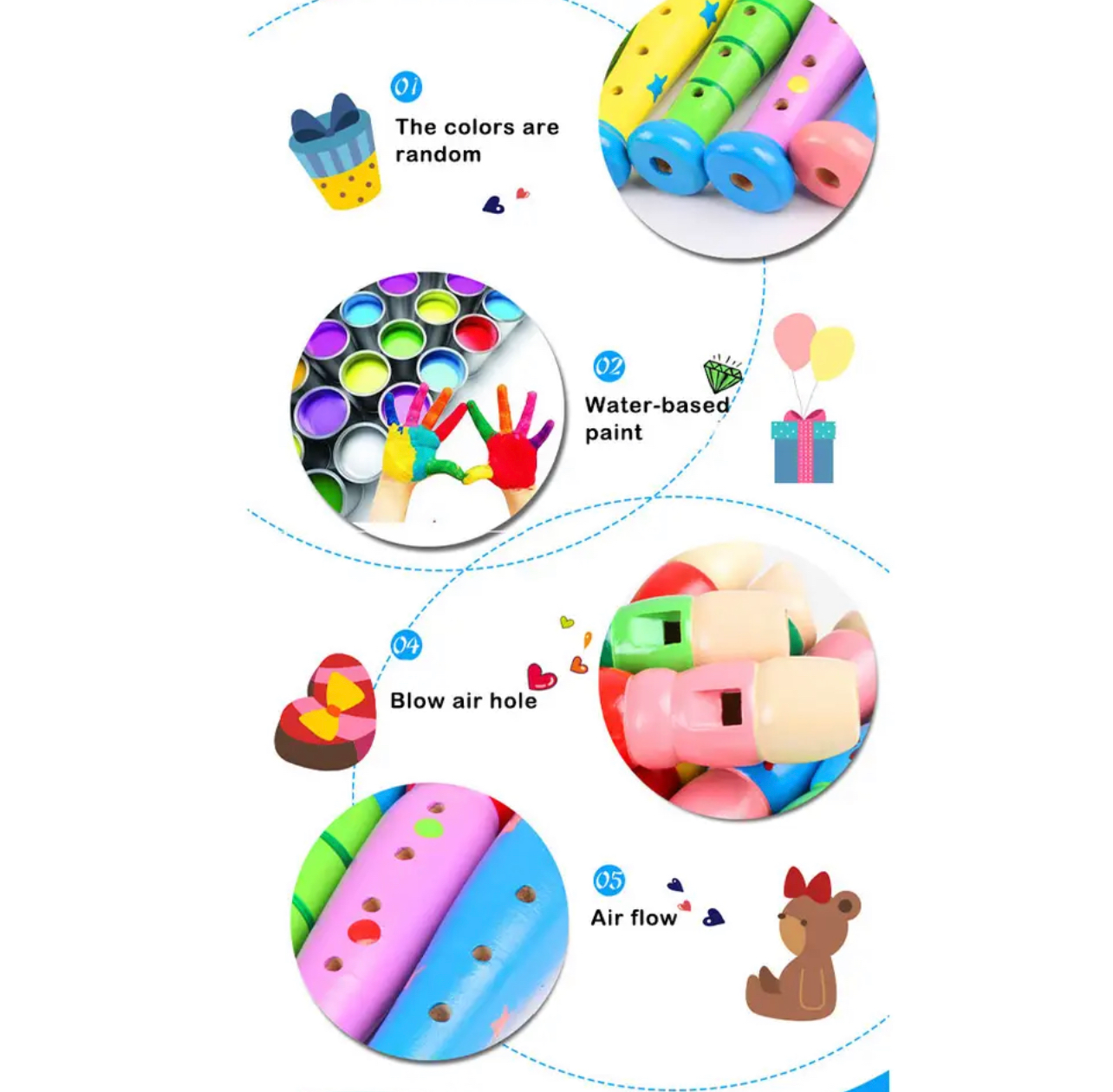 Fa Furulya Gyerekeknek – 20 cm Hangszer Játék