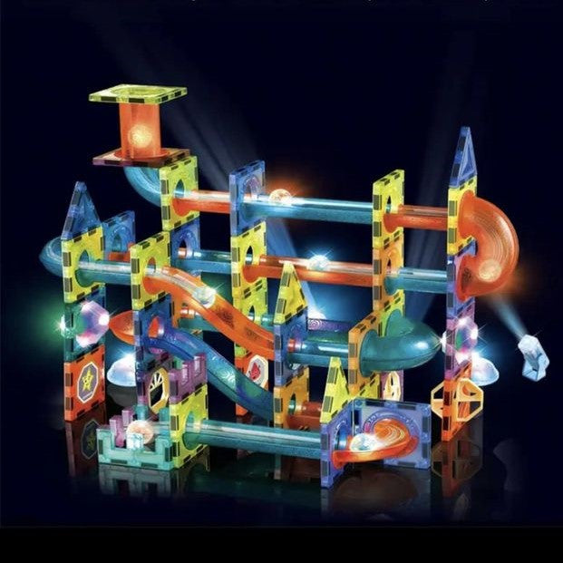 STEM Mágneses golyó palya világító épító keszlet (142db)