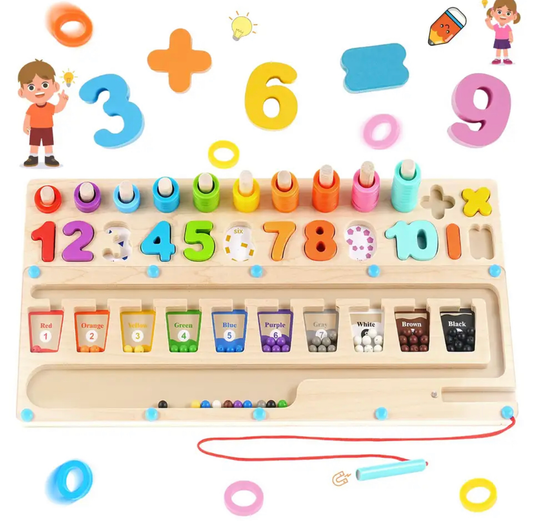 Fából készült matematikai és színes mágneses tábla