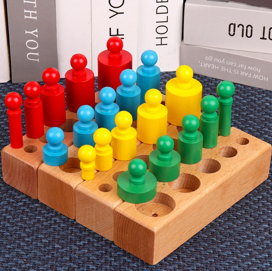Montessori fa henger súlyok-Színes