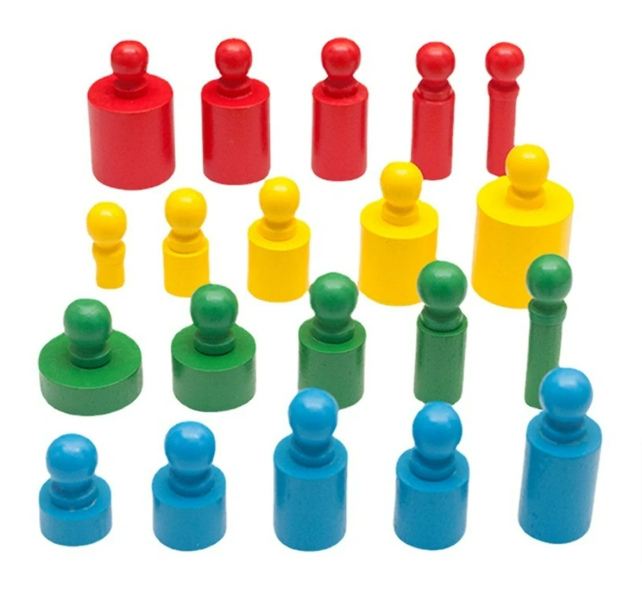 Montessori fa henger súlyok-Színes