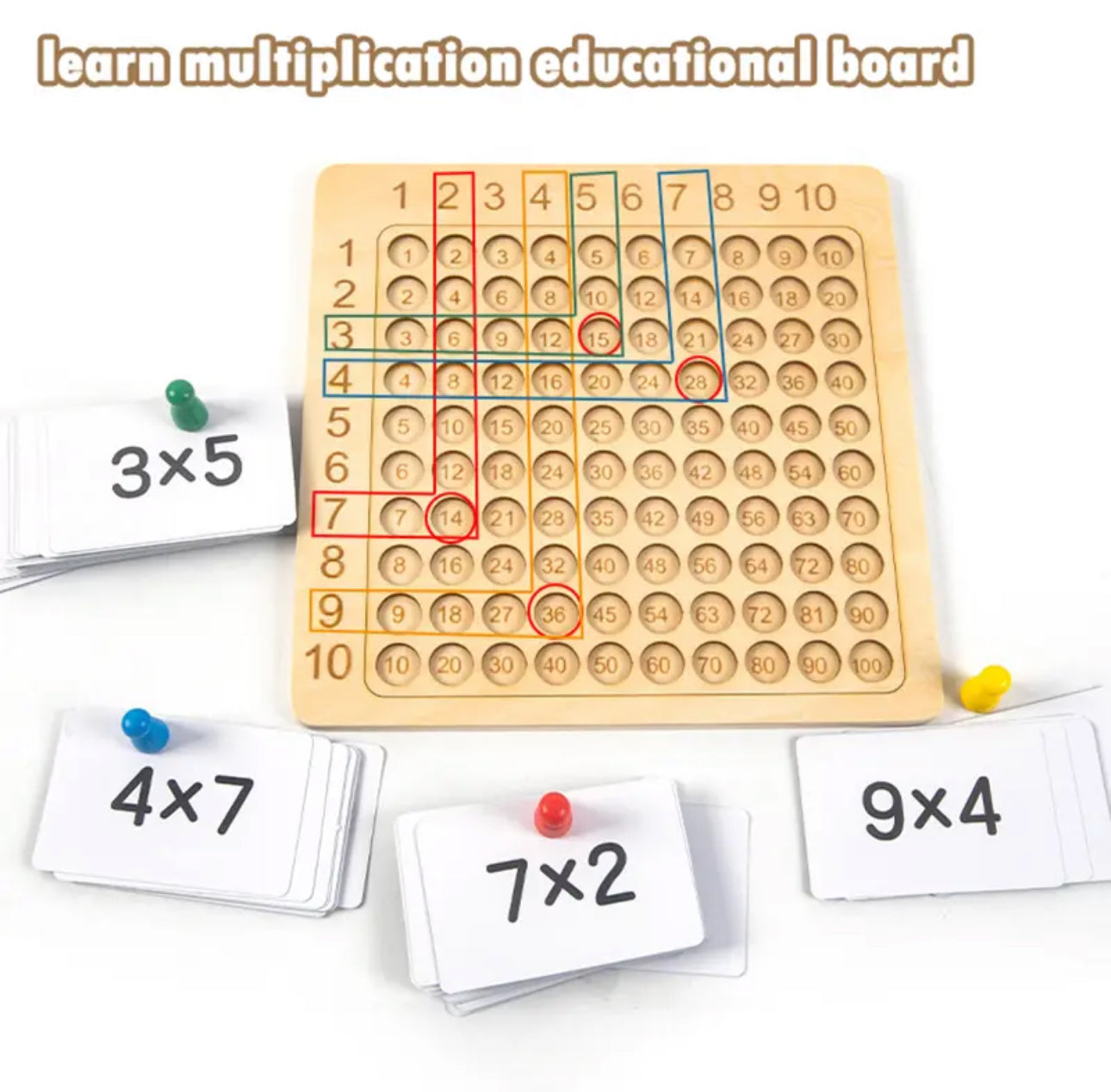 Matematikai szorzó tábla gyakorló fa játék + 100db kártya