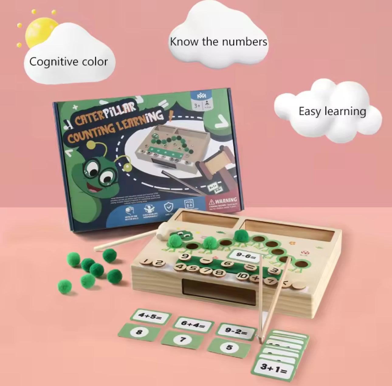 Montessori fából készült matematikai társasjáték