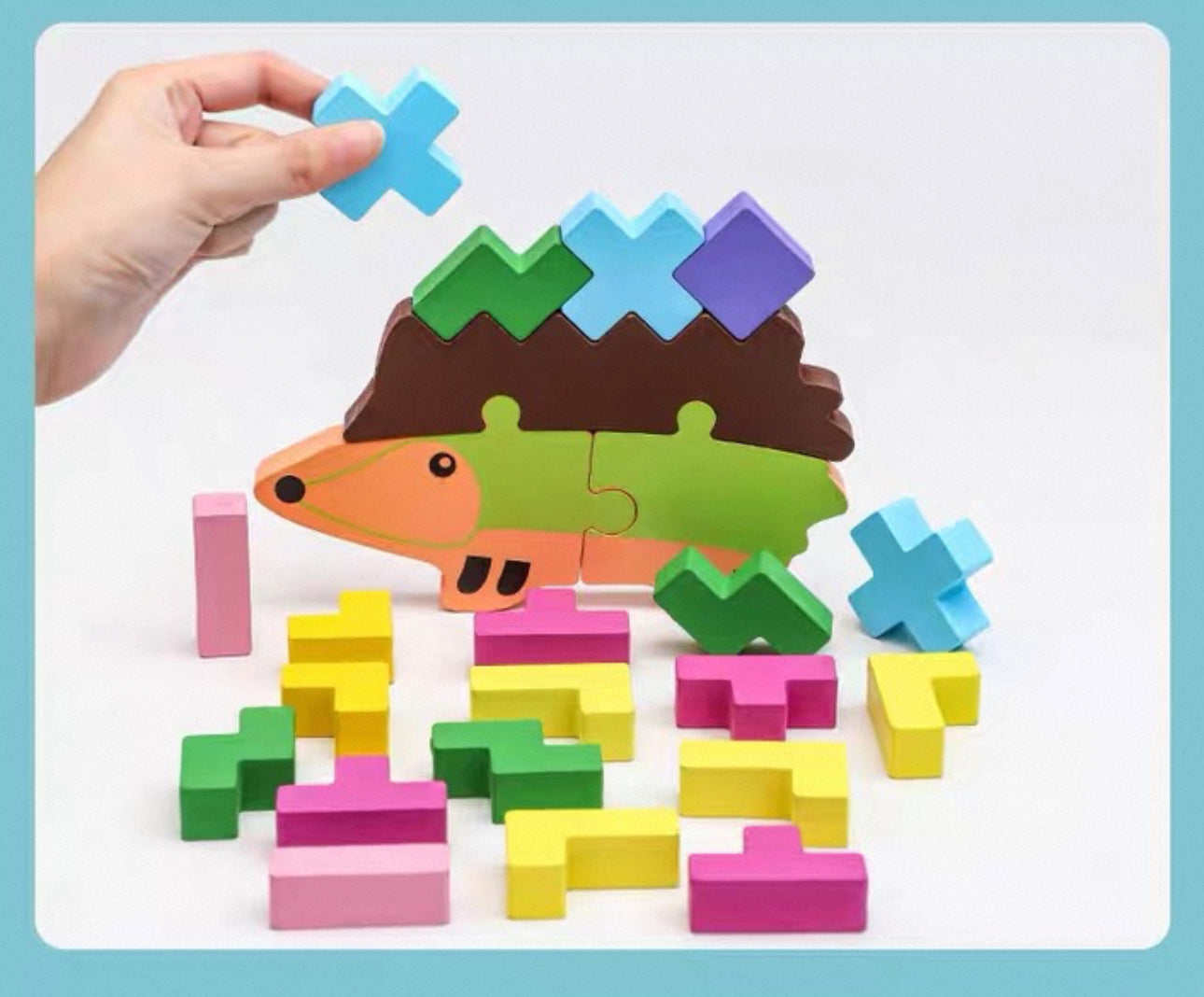 Fa sünis egyensúlyozó és Tetris kirakó játék gyerekeknek