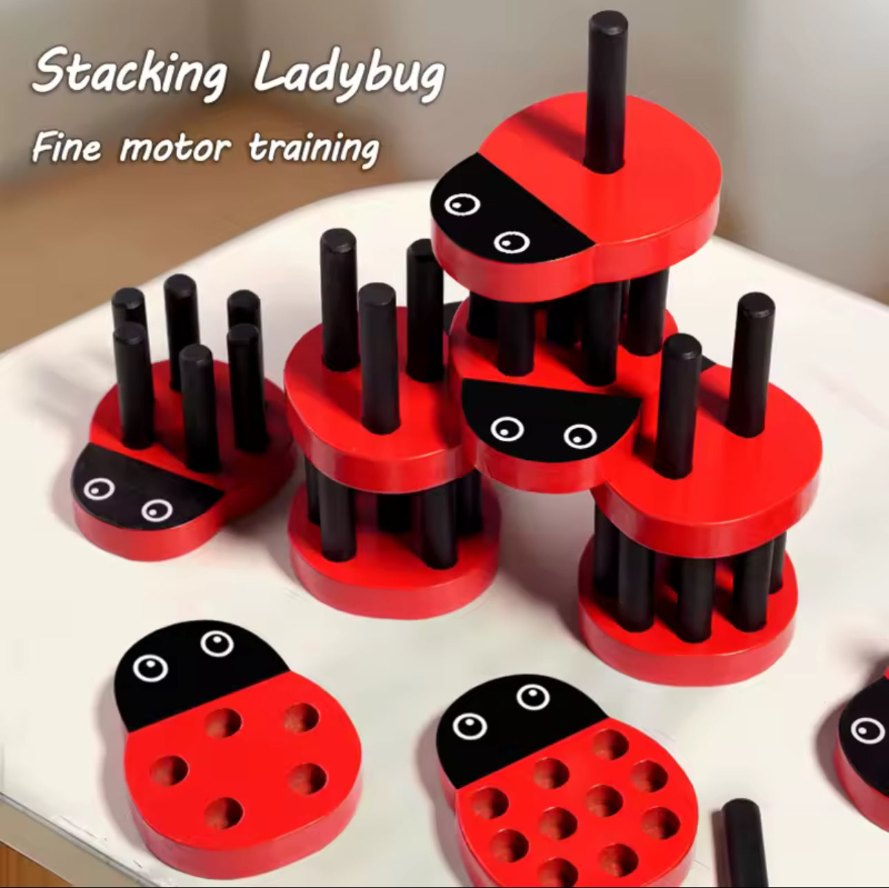 Montessori Katicabogár Számoló Játék – Fa Szám Puzzle Gyerekeknek