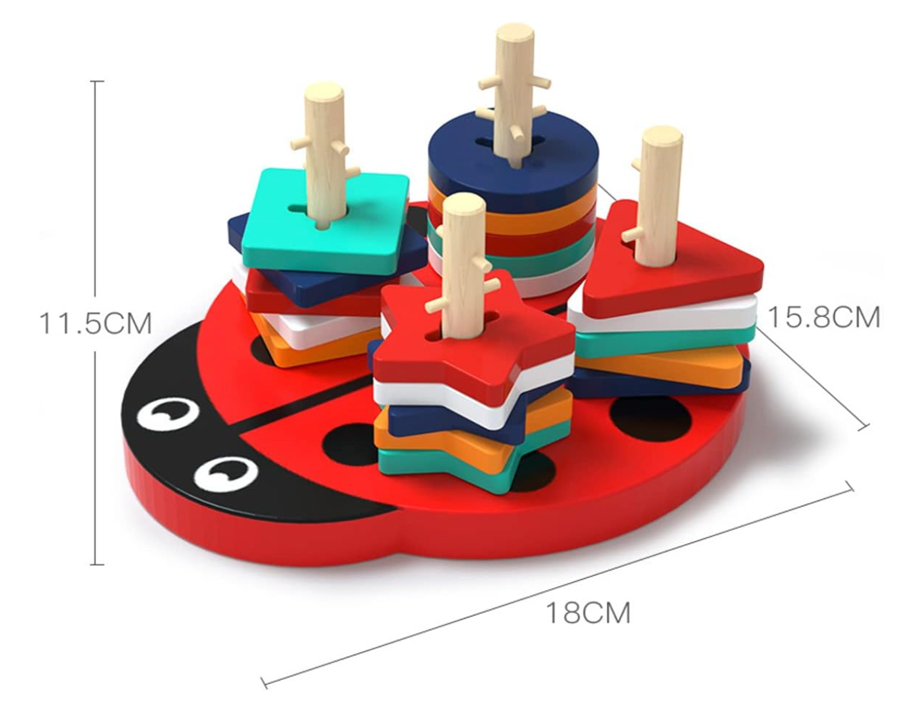Montessori fából készült katicabogár puzzle