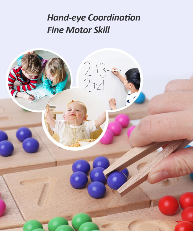Fából készült matematikai számok clip beads oktató játék