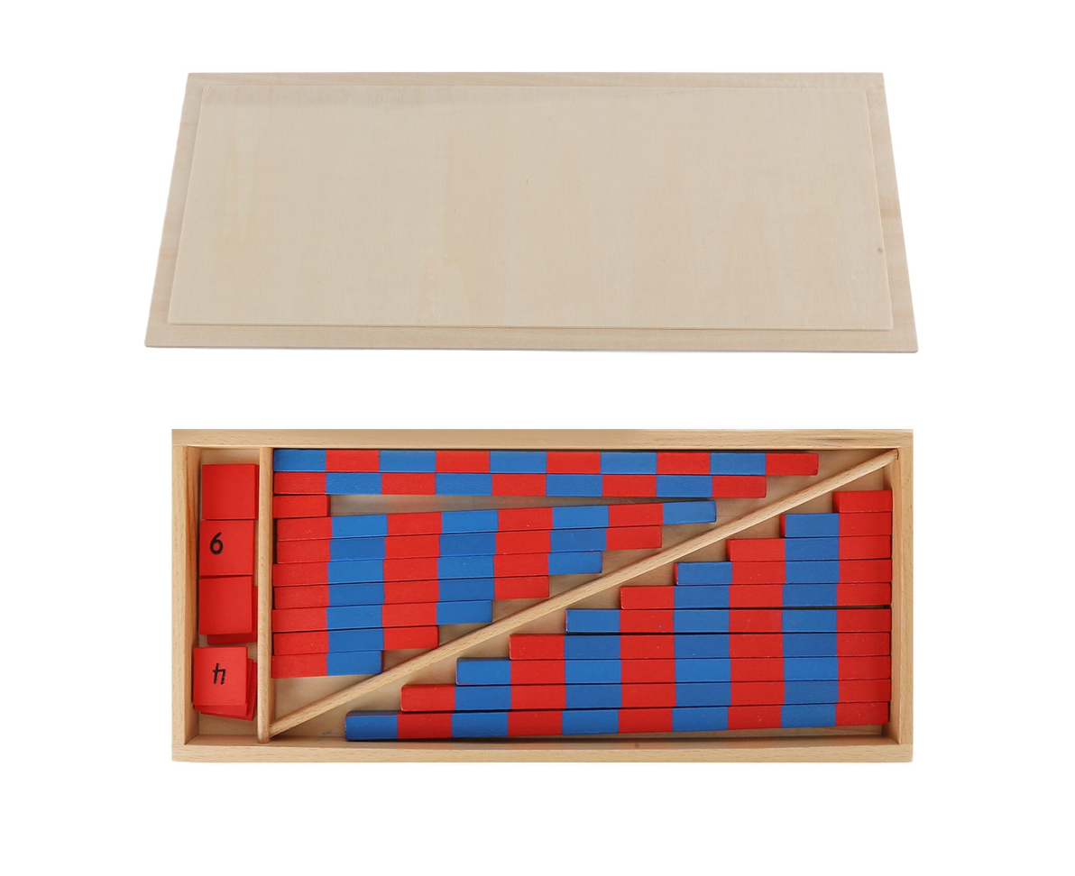 Montessori fából készült matematikai számrudak