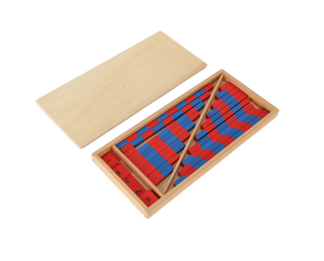Montessori fából készült matematikai számrudak