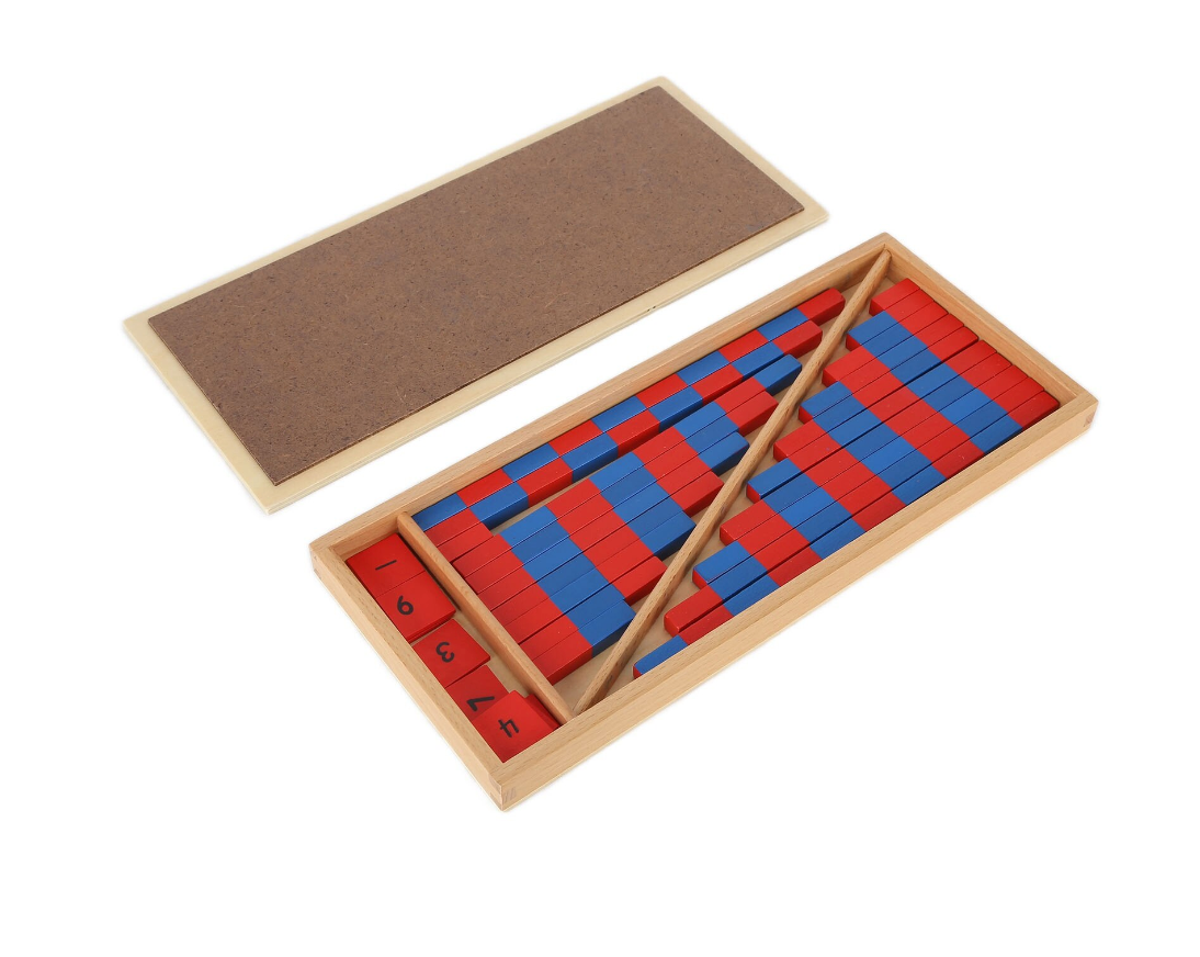 Montessori fából készült matematikai számrudak