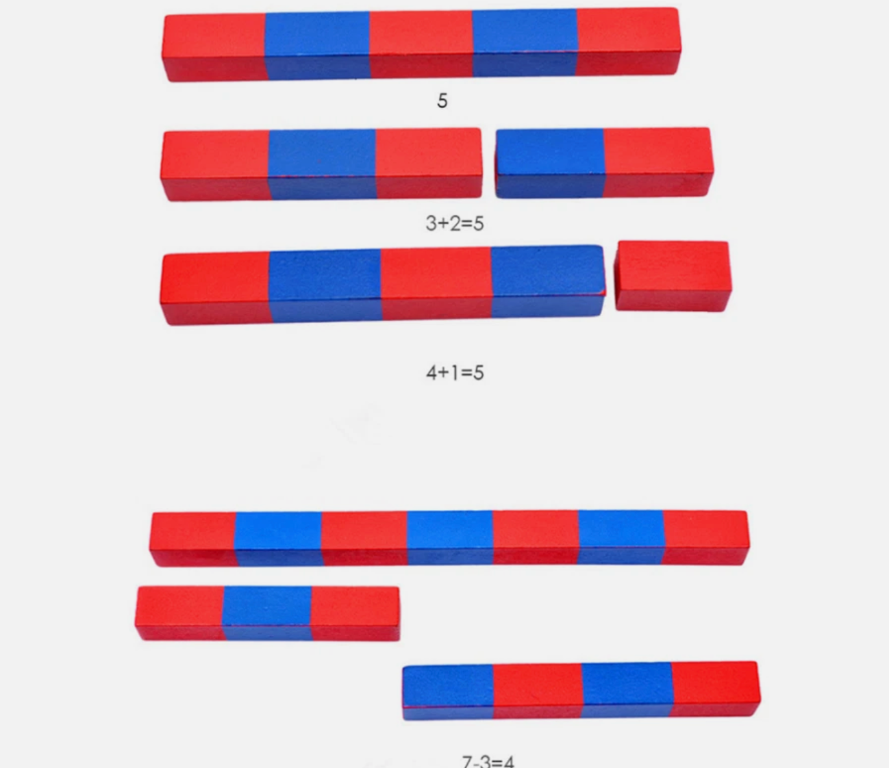 Montessori fából készült matematikai számrudak