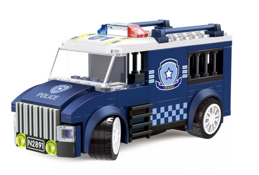WANGE® 2891 - lego-kompatibilis építőjáték - 99 db építőkocka - Rabszállító rendőr teherautó