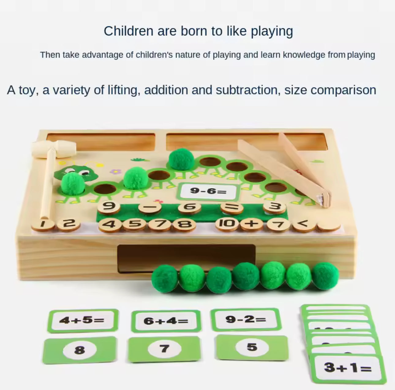 Montessori fából készült matematikai társasjáték