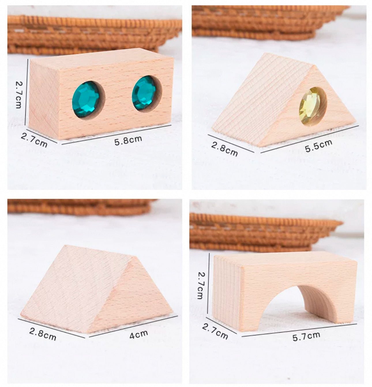 50 darabos bükk kristályablakos építő játék