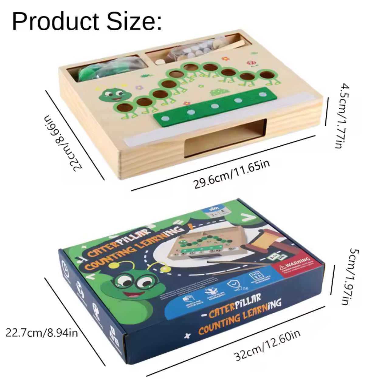 Montessori fából készült matematikai társasjáték