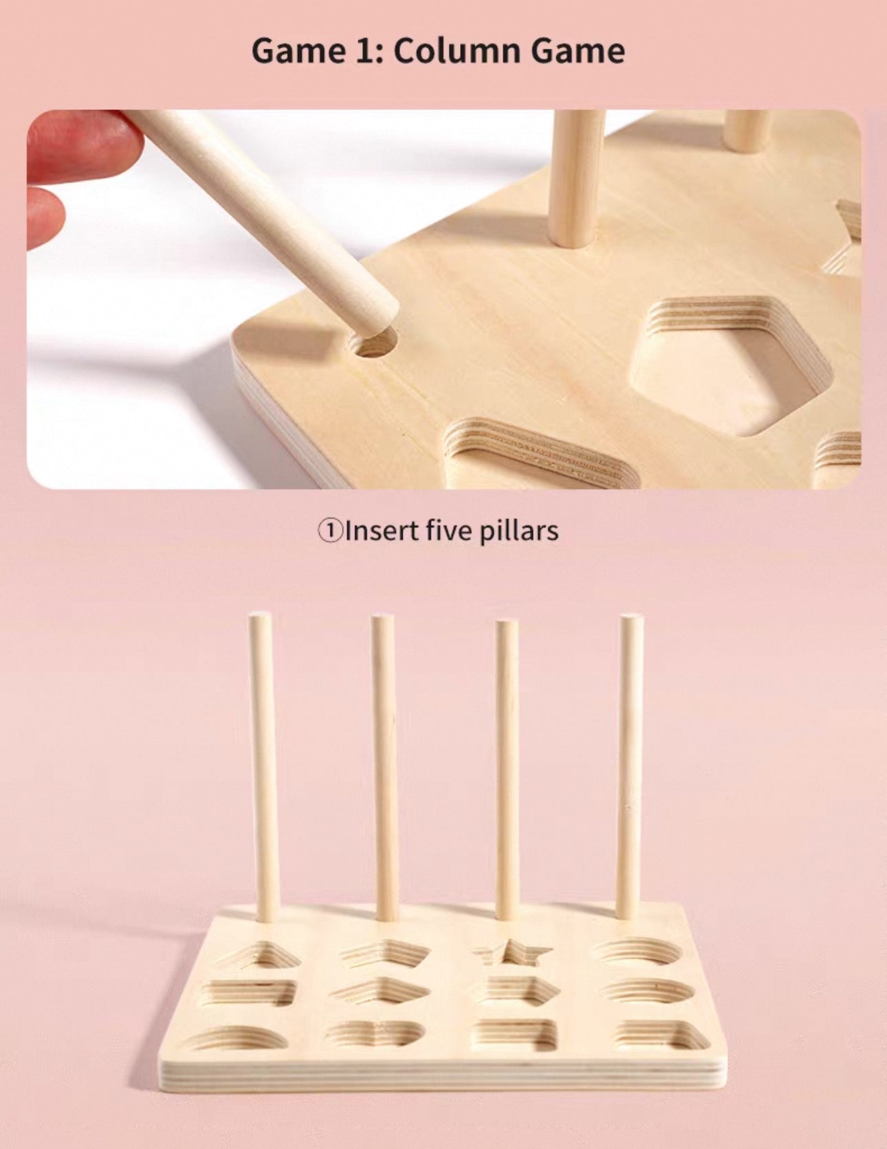 Montessori fából készült geometria és formák társasjáték