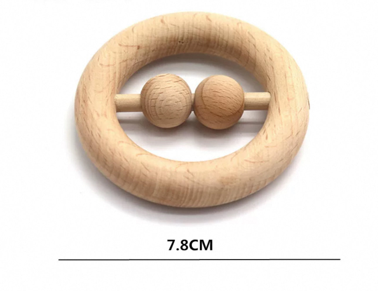 7,8 cm-es fa karika csörgő golyókkal