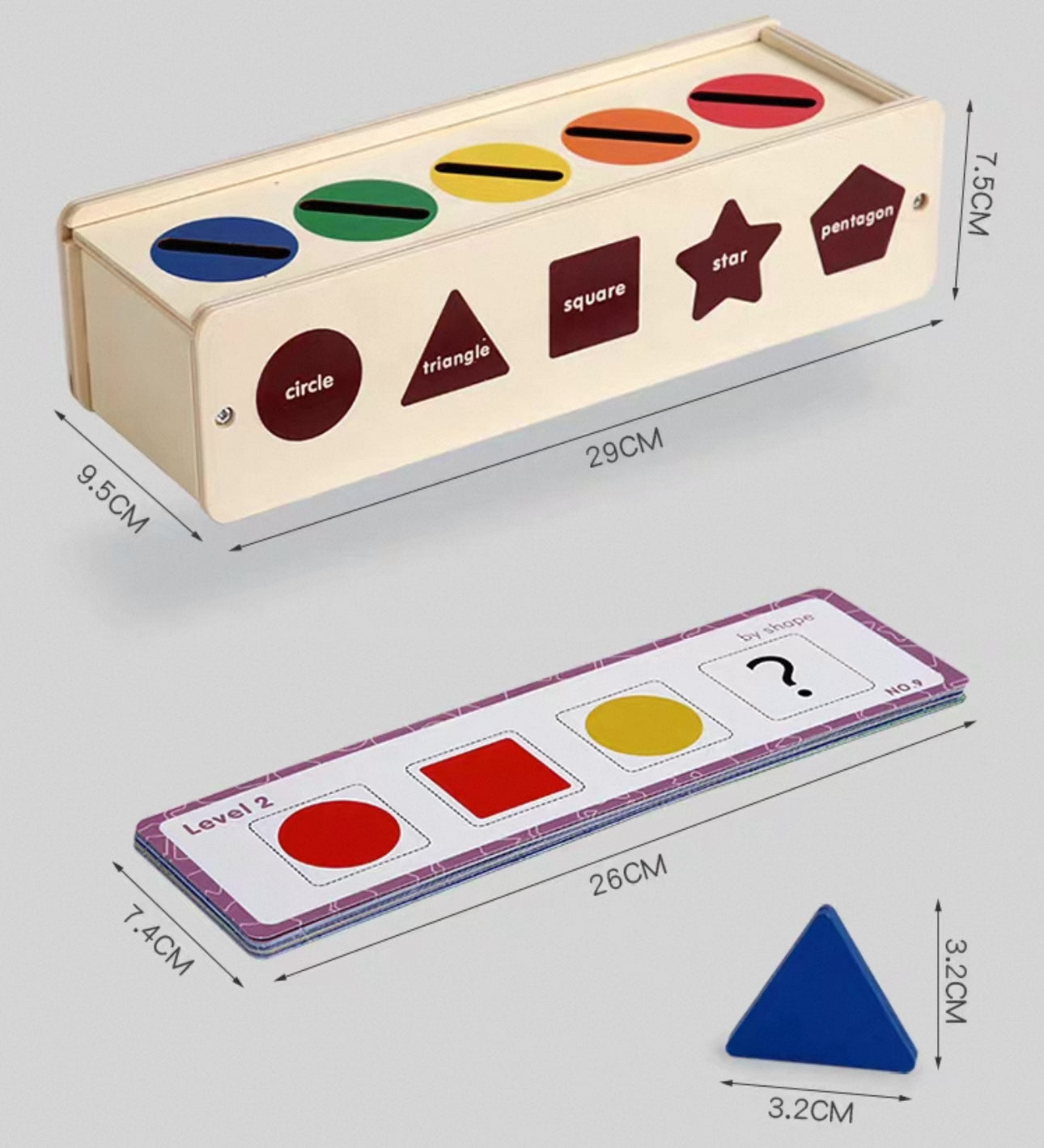 Montessori fából készült geometria társasjáték