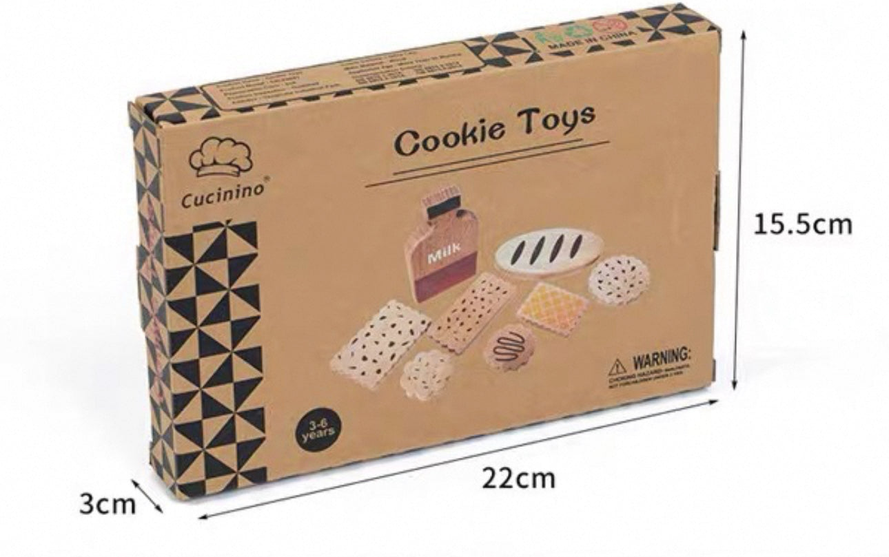 Cucinino fa keksz játék szett tejüveggel – Szerepjáték sütemények és kenyér gyerekeknek