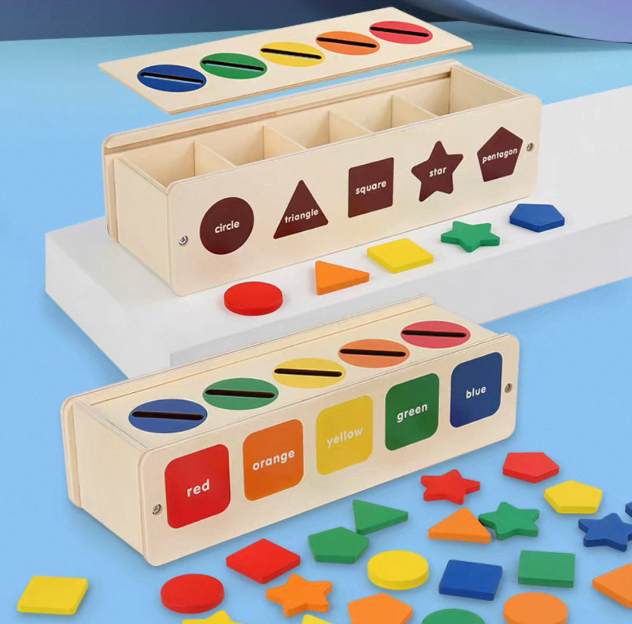 Montessori fából készült geometria társasjáték