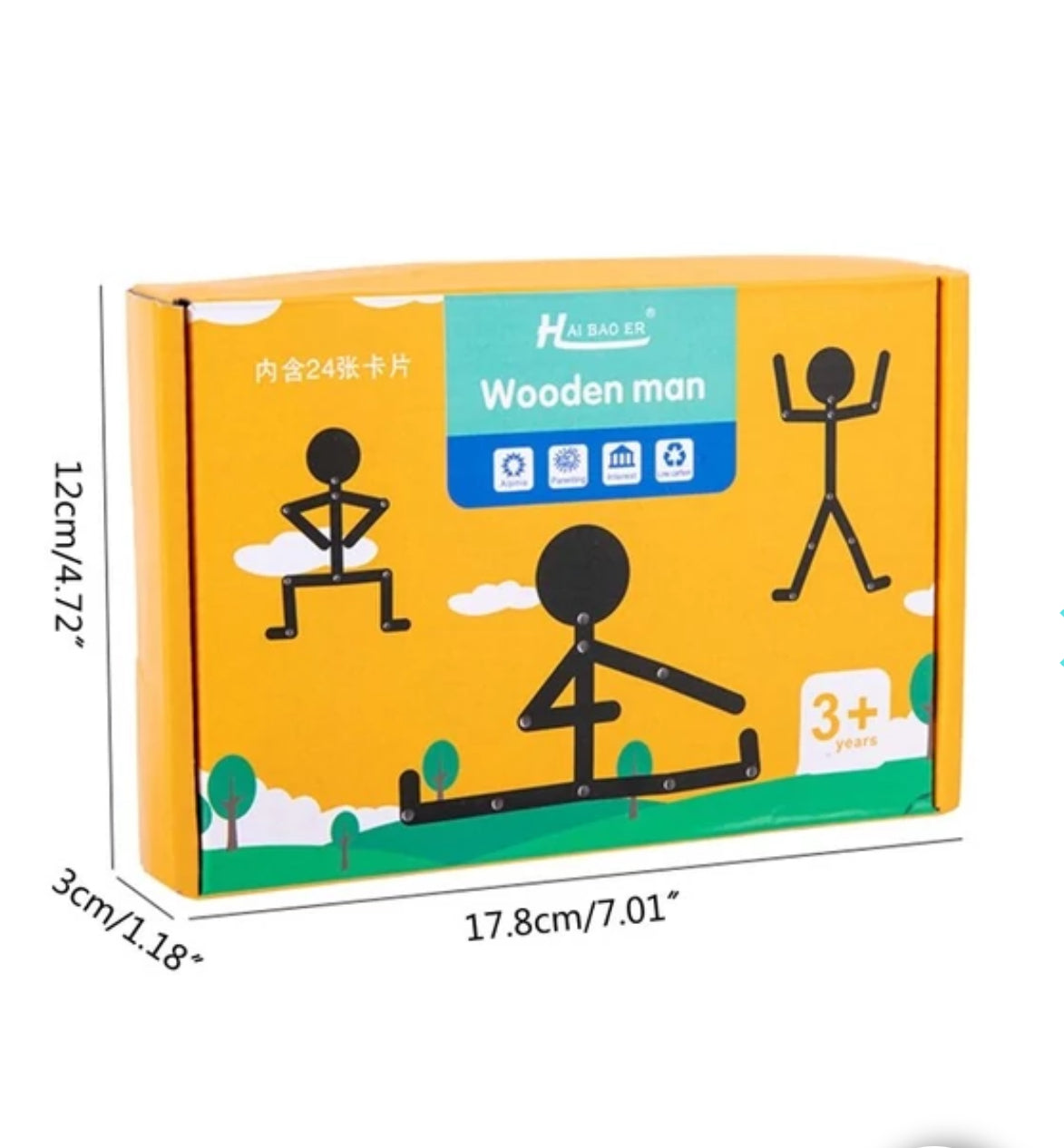 Montessori fa pálcika ember – Wooden man