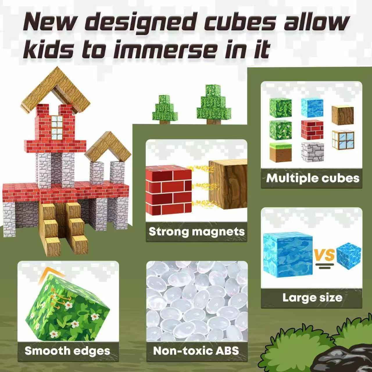 Minecraft mágneses építő készlet 48db