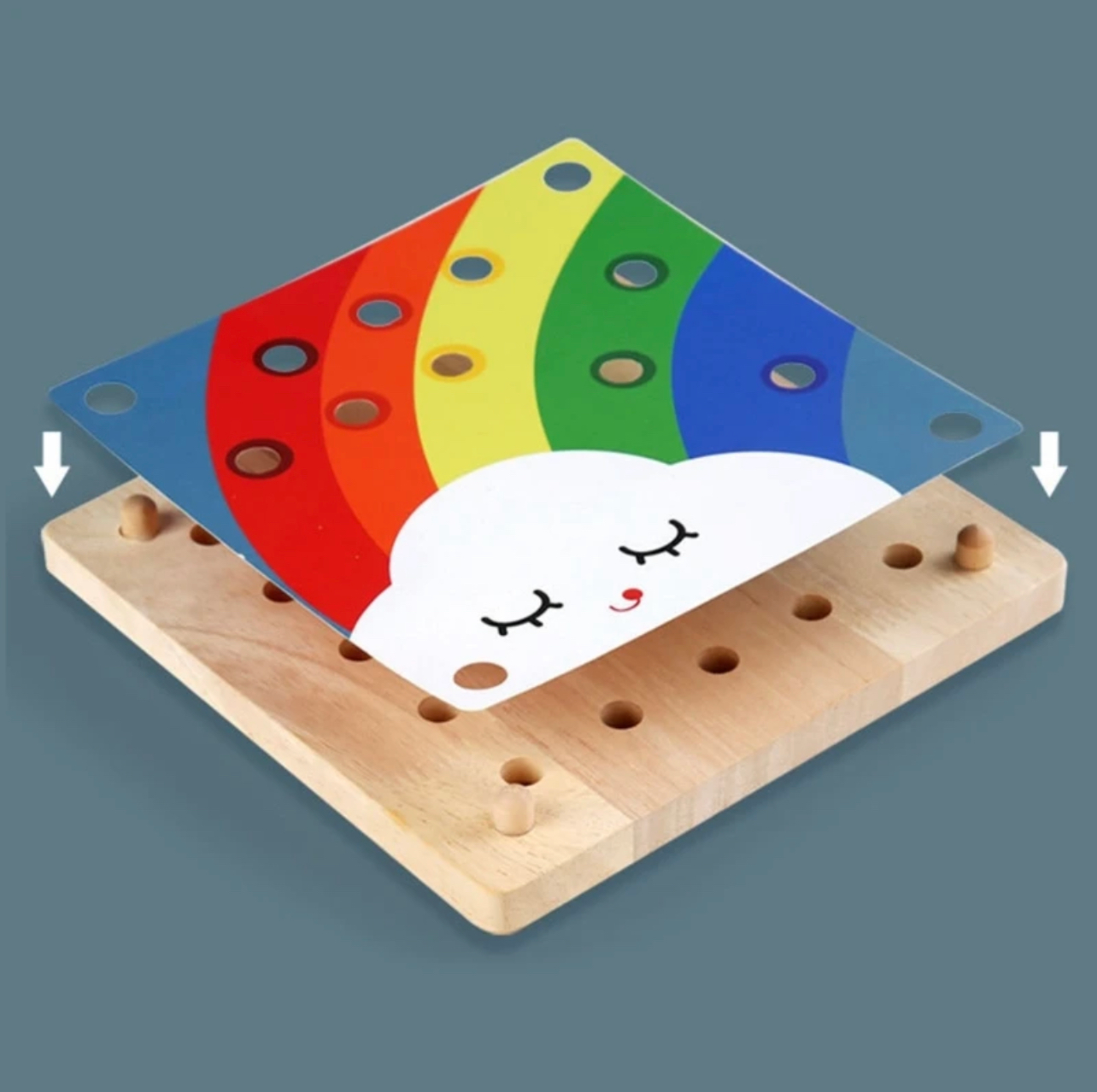 Montessori Fából készült pötyi játék