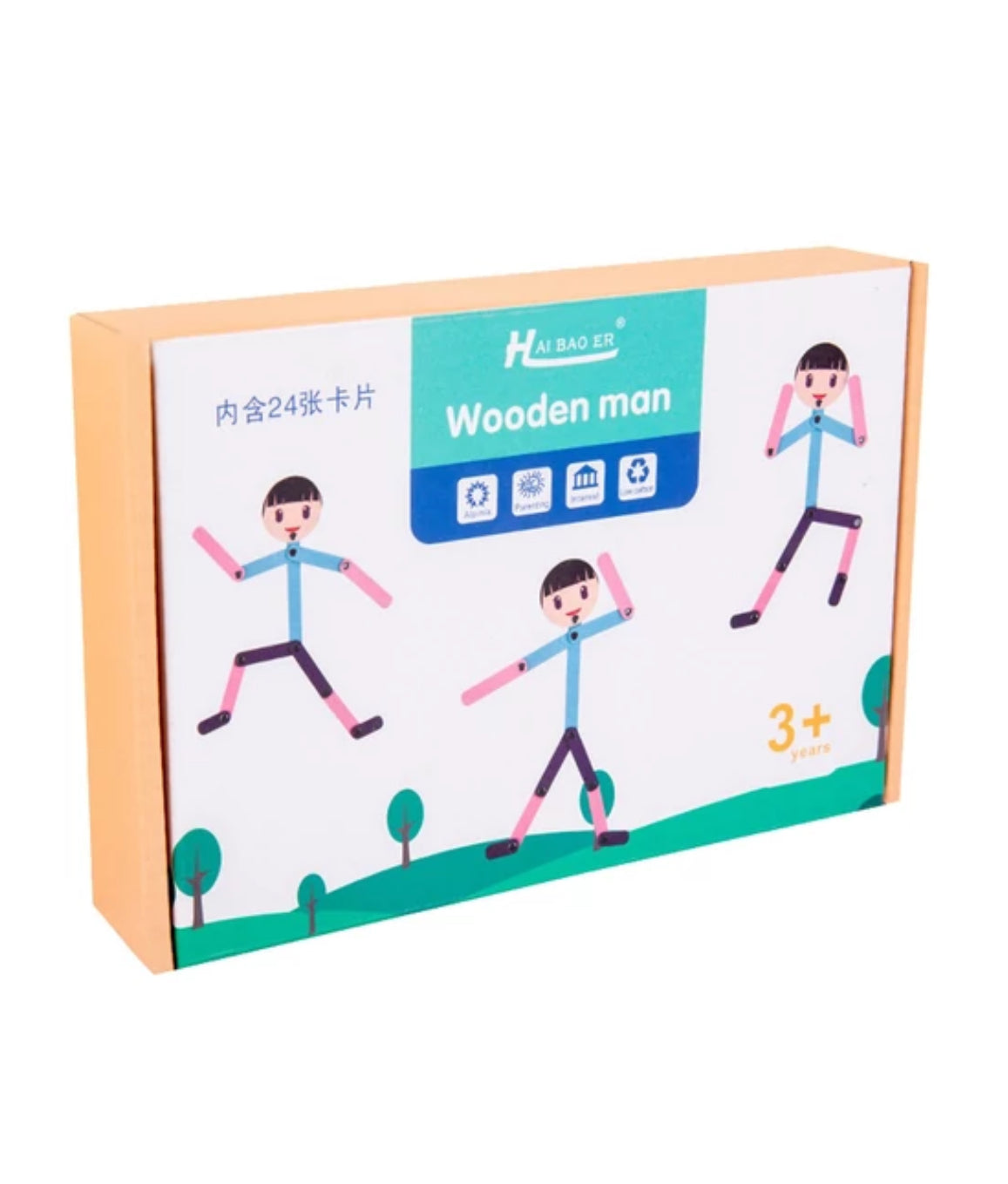 Montessori Szines fa pálcika ember – Wooden man
