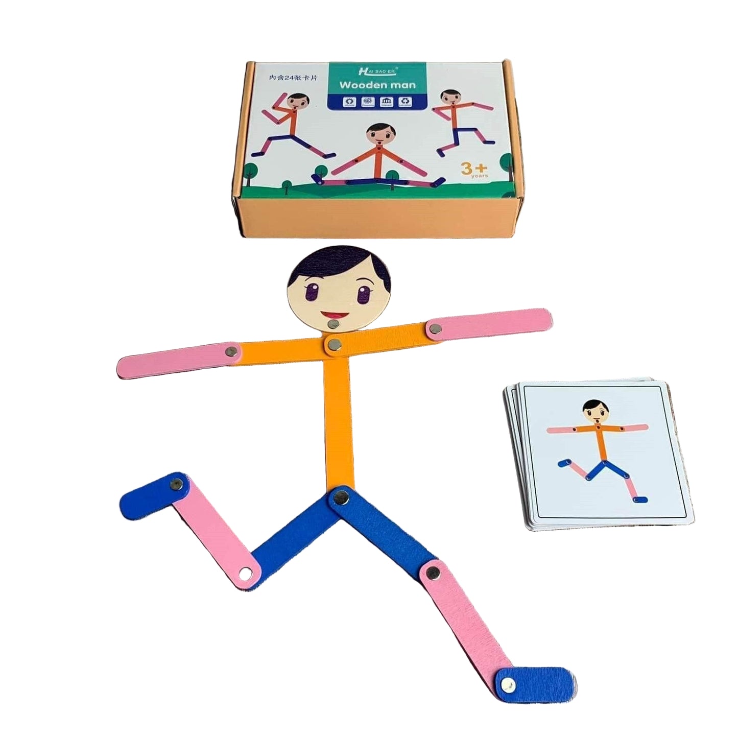 Montessori Szines fa pálcika ember – Wooden man