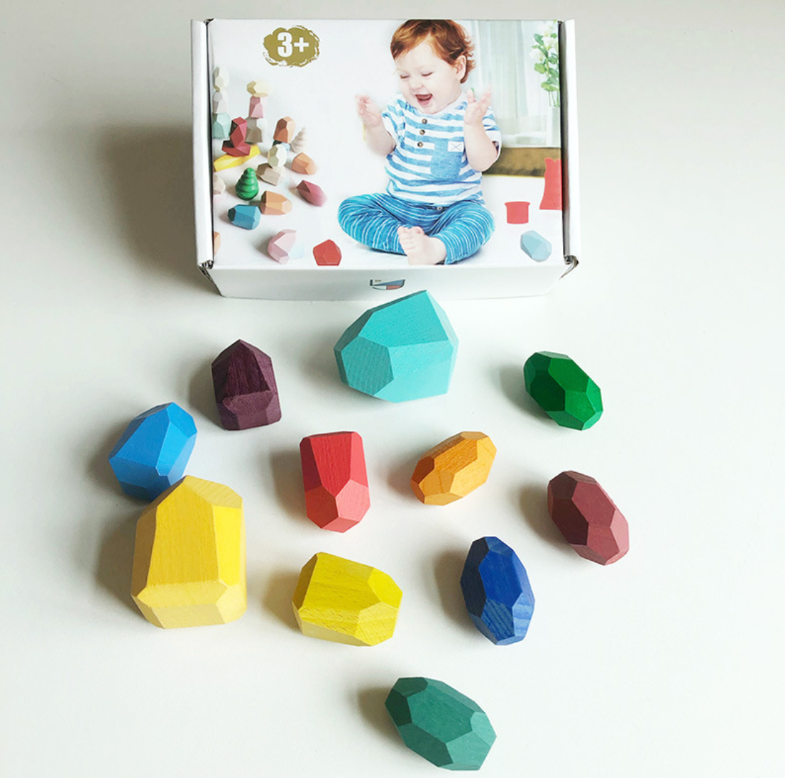 Montessori fa építő egyensúlyozó kövek 11db