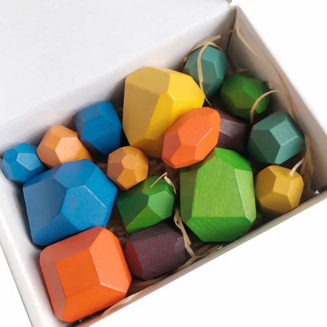 Montessori fa építő egyensúlyozó kövek 16db
