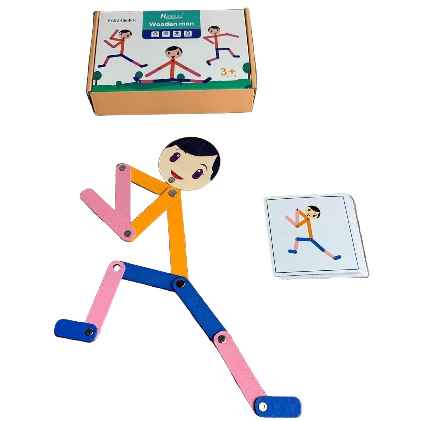 Montessori Szines fa pálcika ember – Wooden man