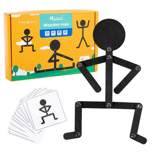 Montessori fa pálcika ember – Wooden man